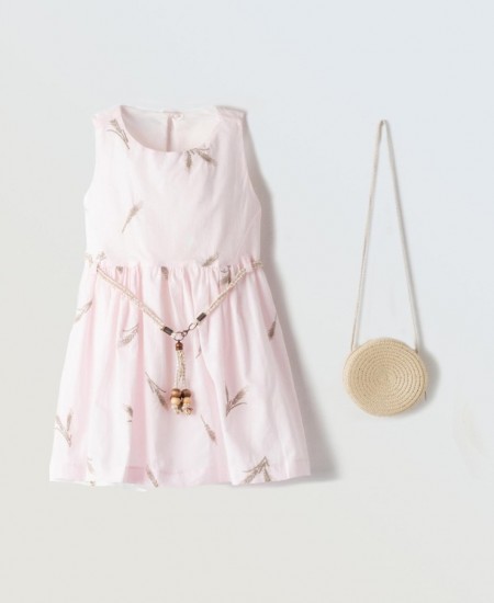 ΕΒΙΤΑ Φόρεμα και Τσάντα 254201 Ροζ