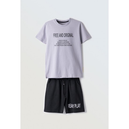 HASHTAG Σετ Μπλούζα και Βερμούδα 254700 Χακί