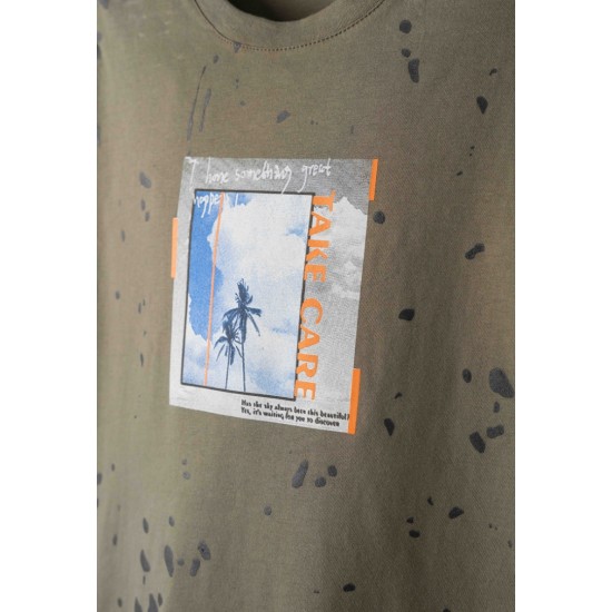 HASHTAG Σετ Μπλούζα και Βερμούδα 254701 Χακί