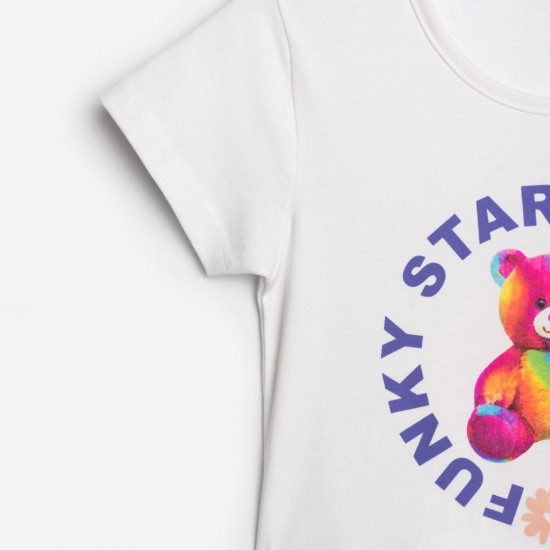 FUNKY Μπλούζα Κοντομάνικη 125-505106 Λευκό