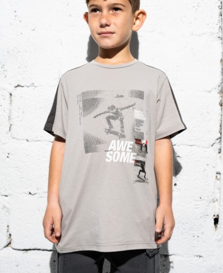 HASHTAG Σετ Μπλούζα και Βερμούδα Τζιν 254727 Γκρι