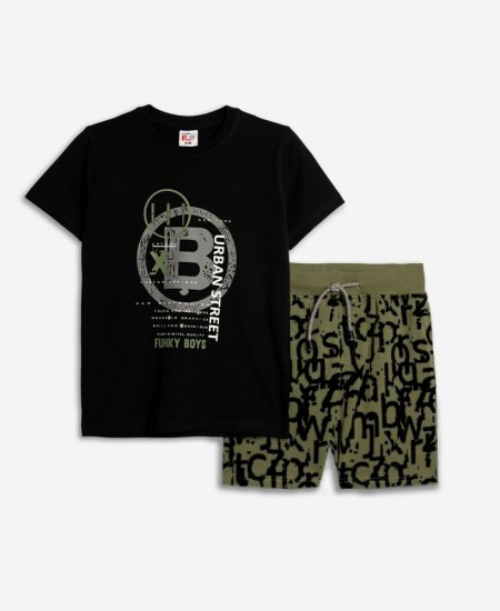 FUNKY Σετ Μπλούζα και Βερμούδα 125-101203 Μαύρο