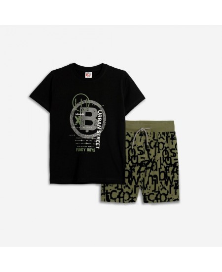 FUNKY Σετ Μπλούζα και Βερμούδα 125-101203 Μαύρο