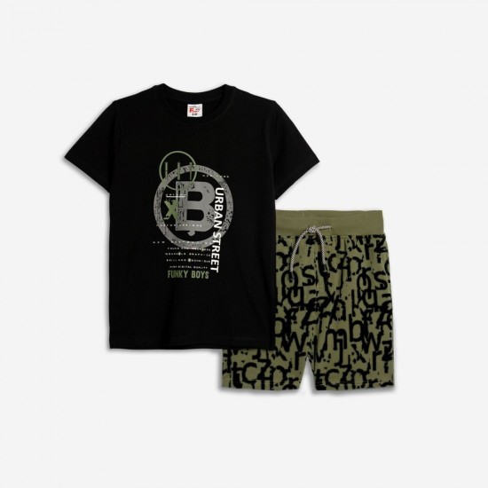 FUNKY Σετ Μπλούζα και Βερμούδα 125-101203 Μαύρο