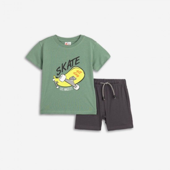 FUNKY Σετ Μπλούζα και Βερμούδα 125-301120 Χακί