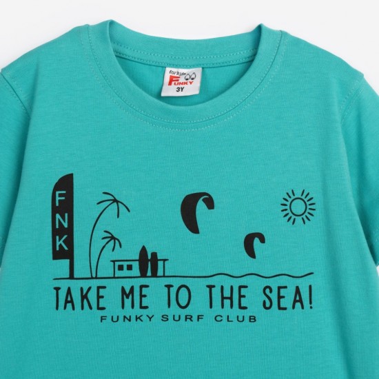 FUNKY Σετ Μπλούζα και Βερμούδα 125-301103 Μπλε