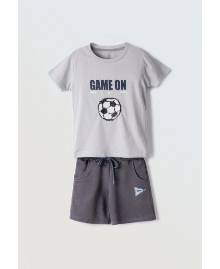 HASHTAG Σετ Μπλούζα και Βερμούδα 254824 Γκρι