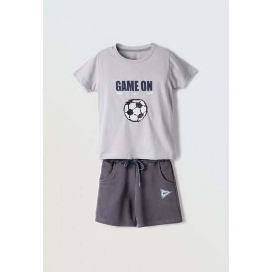 HASHTAG Σετ Μπλούζα και Βερμούδα 254824 Γκρι