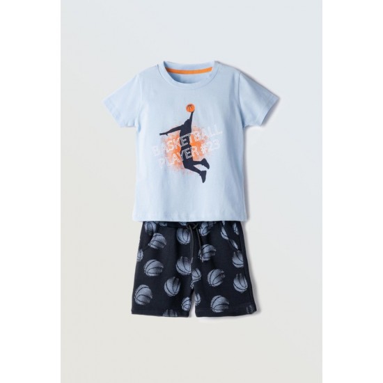HASHTAG Σετ Μπλούζα και Βερμούδα 254832 Γαλάζιο