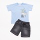 TRAX Σετ Μπλούζα και Βερμούδα Τζιν 47455 Γαλάζιο