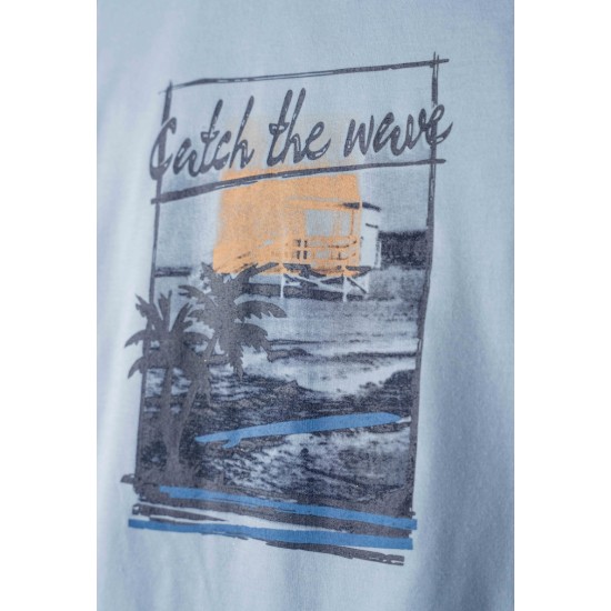 HASHTAG Σετ Μπλούζα και Βερμούδα Τζιν 254841 Γαλάζιο