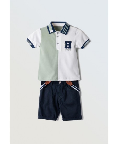 HASHTAG Σετ Μπλούζα και Βερμούδα 254807 Φυστικί