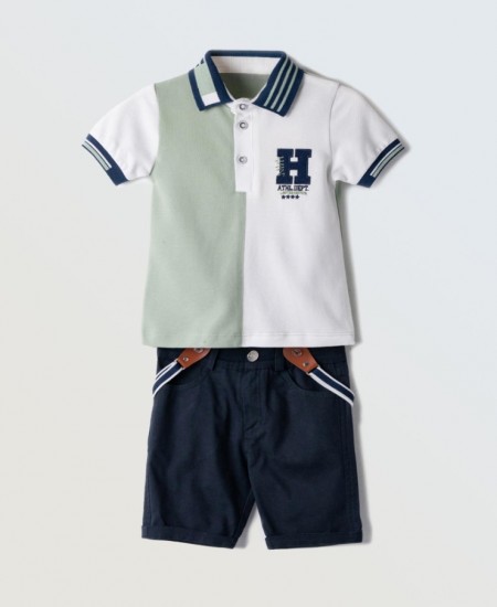 HASHTAG Σετ Μπλούζα και Βερμούδα 254807 Φυστικί