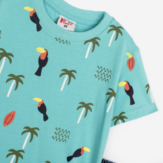 FUNKY Σετ Μπλούζα και Βερμούδα Τζιν 125-302100 Γαλάζιο