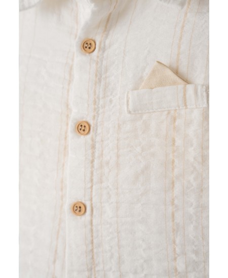 HASHTAG Πουκάμισο και Βερμούδα 254834 Εκρού