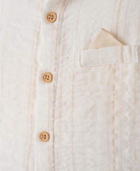 HASHTAG Πουκάμισο και Βερμούδα 254834 Εκρού