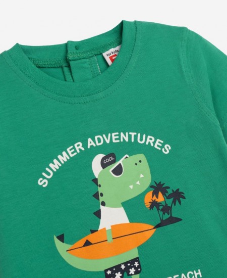 FUNKY Σετ Μπλούζα και Βερμούδα Σταθερή 125-804100 Πράσινο