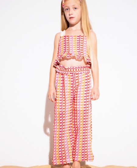 EBITA Σετ Τοπ, Παντελόνα και Κορδέλα 254246 Φουξ