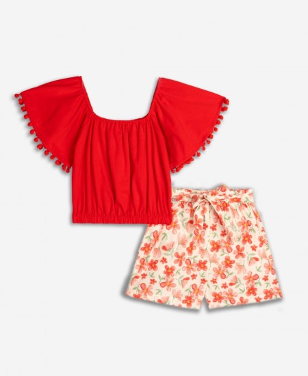 FUNKY Σετ Μπλούζα και Σορτς 125-525105 Κόκκινο