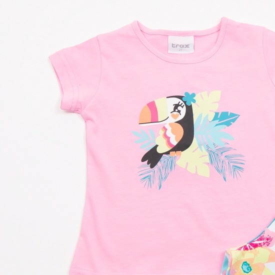 TRAX Σετ Μπλούζα και Κολάν 47221 Φουξ