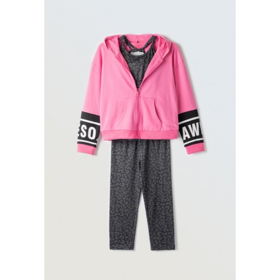 EBITA Σετ Ζακέτα, Μπουστάκι και Κολάν 254088 Φουξ