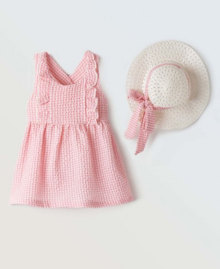 EBITA Φόρεμα και Καπέλο 254512 Ροζ