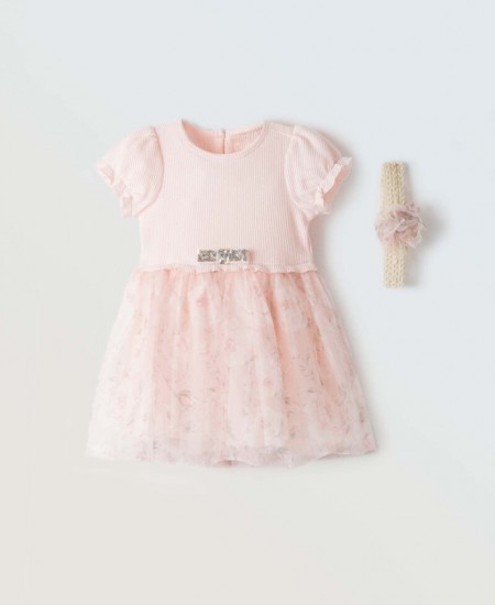 ΕΒΙΤΑ Φόρεμα και Κορδέλα 254503 Ροζ