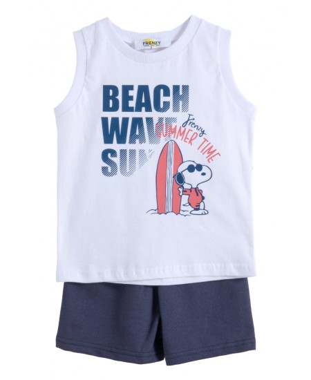 FRENZY Σετ Αμάνικο και Σορτς 72515517 Λευκό
