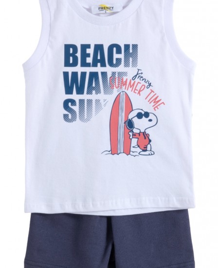 FRENZY Σετ Αμάνικο και Σορτς 72515517 Λευκό