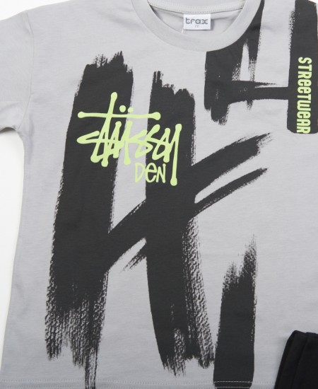 TRAX Σετ Μπλούζα και Βερμούδα 47331 Ανθρακί