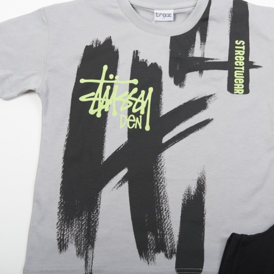 TRAX Σετ Μπλούζα και Βερμούδα 47331 Ανθρακί