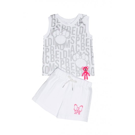 SPRINT Αμάνικο και Σορτς 251-2013 Λευκό