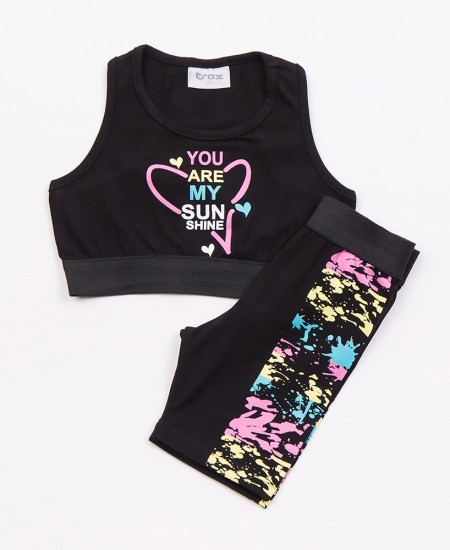 TRAX Σετ Τοπ και Κολάν 47256 Μαύρο