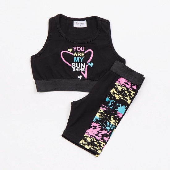 TRAX Σετ Τοπ και Κολάν 47256 Μαύρο