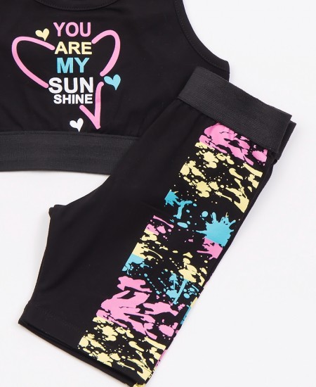 TRAX Σετ Τοπ και Κολάν 47256 Μαύρο