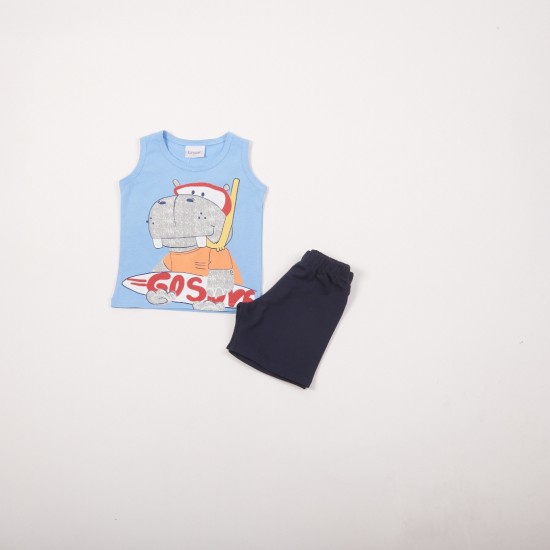 TRAX Αμάνικο και Βερμούδα 47442 Γαλάζιο