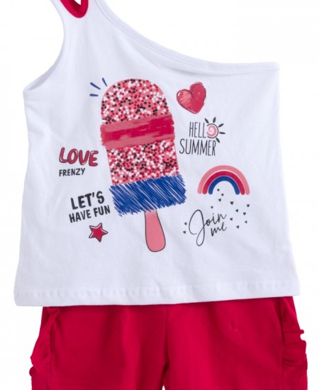 FRENZY Σετ Αμάνικο και Σορτς 62515487 Κόκκινο