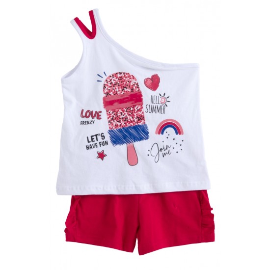 FRENZY Σετ Αμάνικο και Σορτς 62515487 Κόκκινο