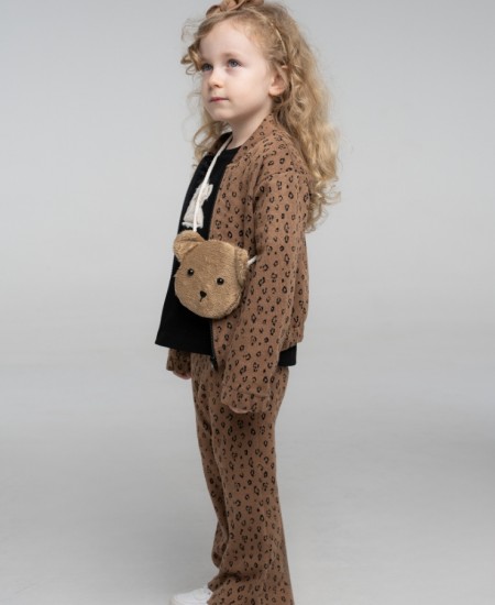 EBITA Σετ Ζακέτα, Μπλούζα, Παντελόνα και Τσαντάκι 255211 Animal Print