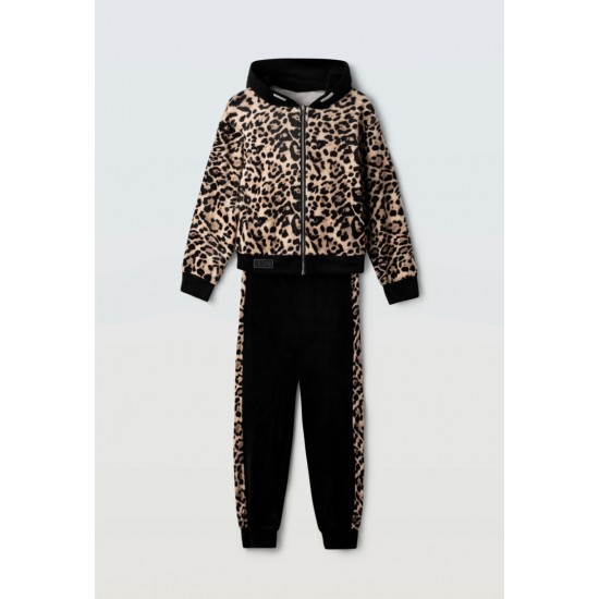 EBITA Σετ Ζακέτα και Παντελόνι Βελούδινο 243104 Animal Print