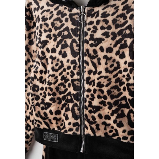 EBITA Σετ Ζακέτα και Παντελόνι Βελούδινο 243104 Animal Print