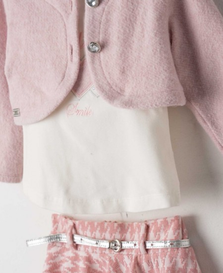 EBITA Σετ Ζακέτα, Μπλούζα, Φούστα και Τσαντάκι 243255 Ροζ