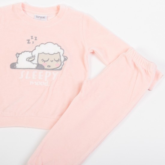 TRAX Πιτζάμα Βελούδινη 48796 Ροζ