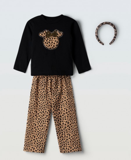 EBITA Σετ Μπλούζα, Παντελόνι και Στέκα 255260 Animal Print