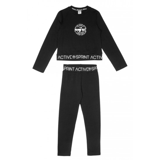 SPRINT Σετ Μπλούζα και Κολάν 252-4039 Μαύρο