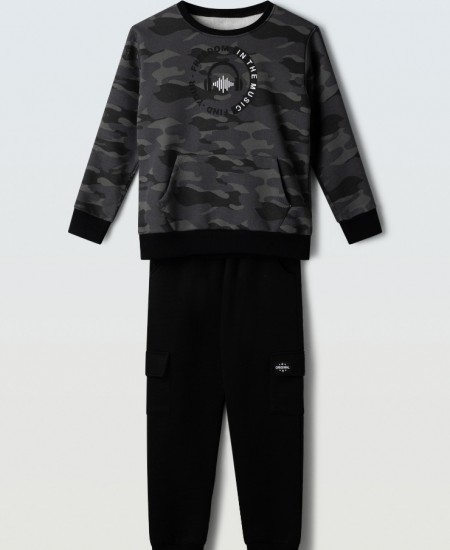 HASHTAG Σετ Μπλούζα και Παντελόνι 243762 Ανθρακί