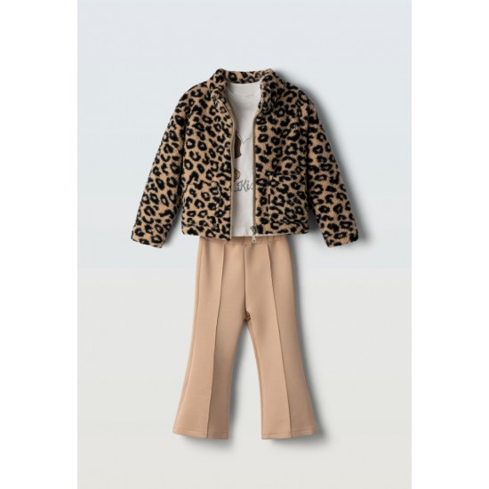 ΕΒΙΤΑ Σετ Γουνάκι, Μπλούζα και Παντελόνι 255255 Animal Print