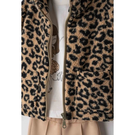 ΕΒΙΤΑ Σετ Γουνάκι, Μπλούζα και Παντελόνι 255255 Animal Print