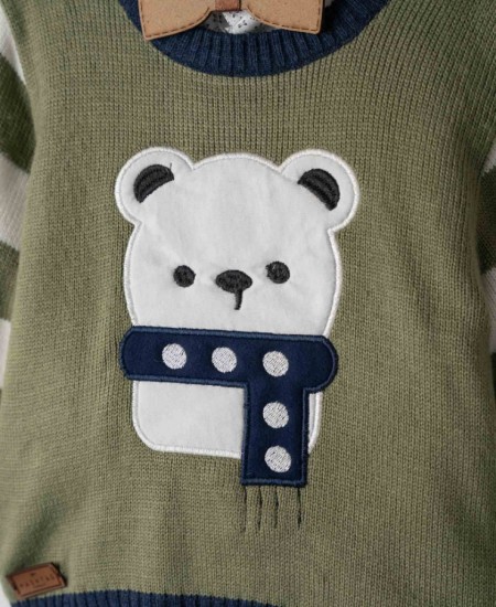 HASHTAG Σετ Πλεκτό, Πουκάμισο, Παντελόνι, Παπιγιόν και Τιράντες 243601 Λαδί