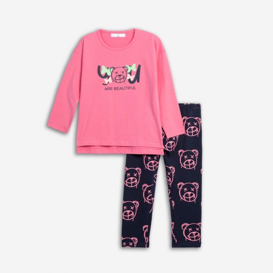 FUNKY Σετ Μπλούζα και Κολάν 226-721102 Φουξ